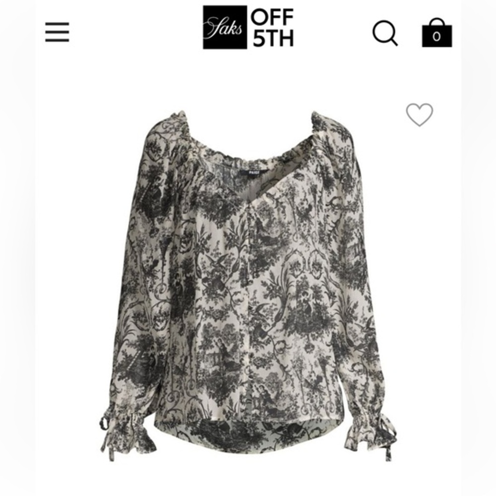 PAIGE Blouse 100% Silk Kiki Toile Romantic Coquette Girl